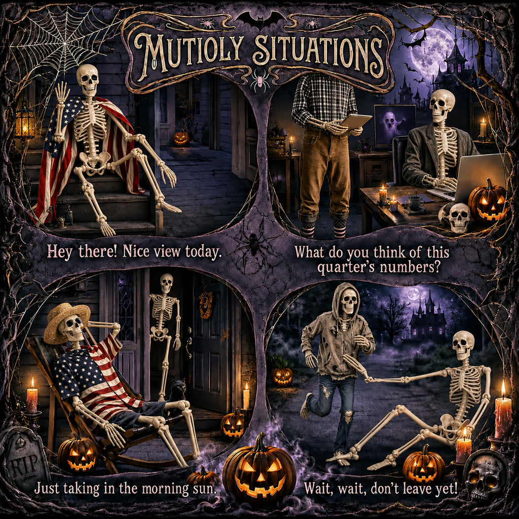 Abakuku 2 Pack 36" Halloween Skeleton Decorations,Human Bones for Halloween Party with Movable Joints,for Haunted Houses, Front Lawn, Graveyard Props