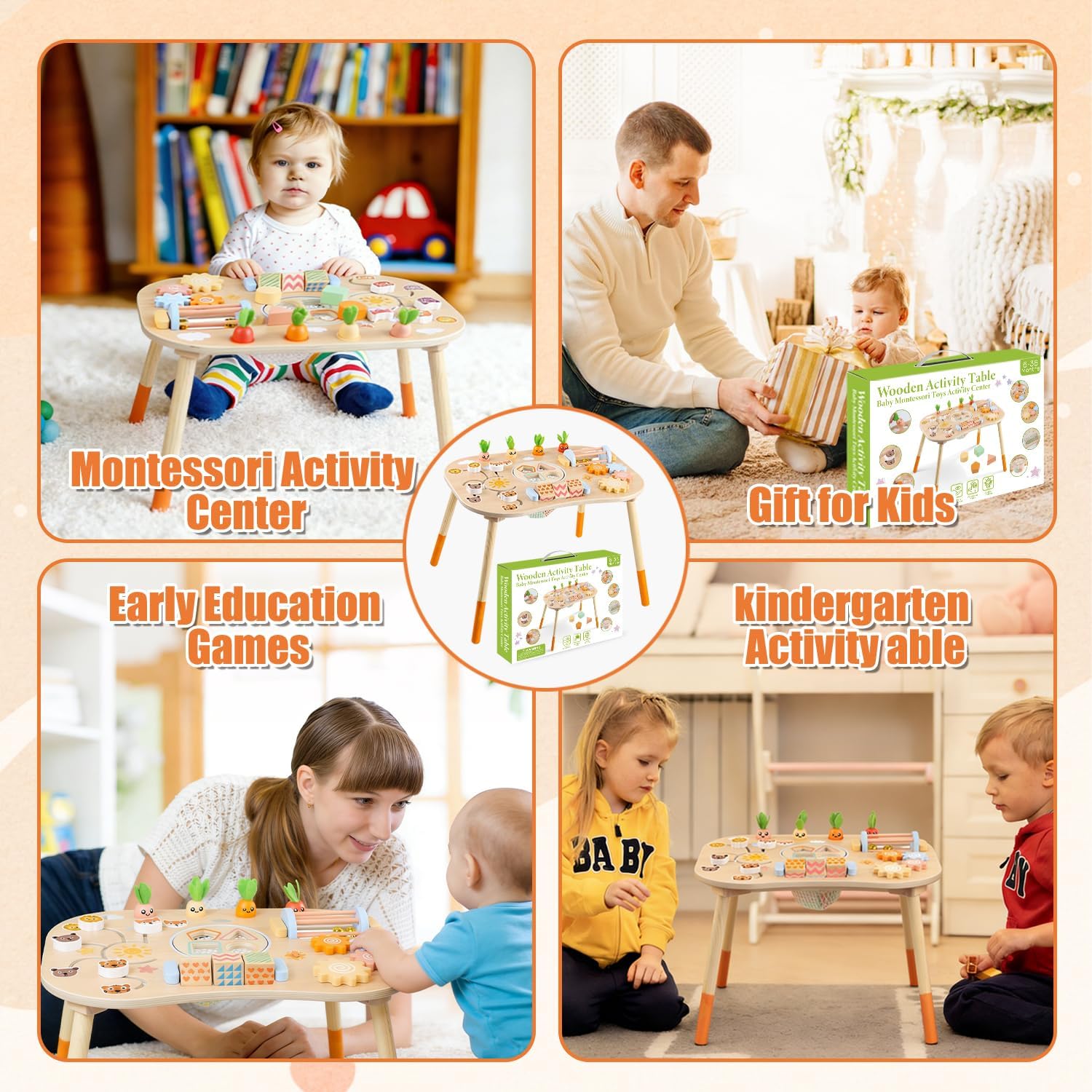 Wooden Activity Table for 1 Year Old Toddlers Sensory Table Activity Center