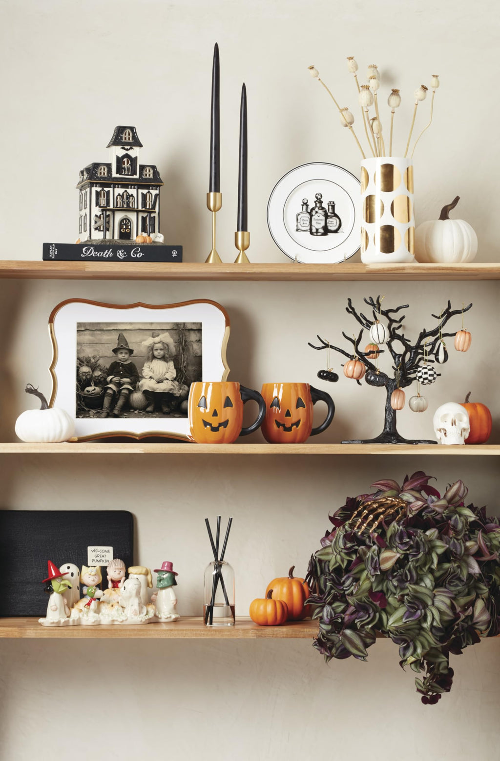 Lenox Vintage Halloween Porcelain Dessert Plates, Set of 4