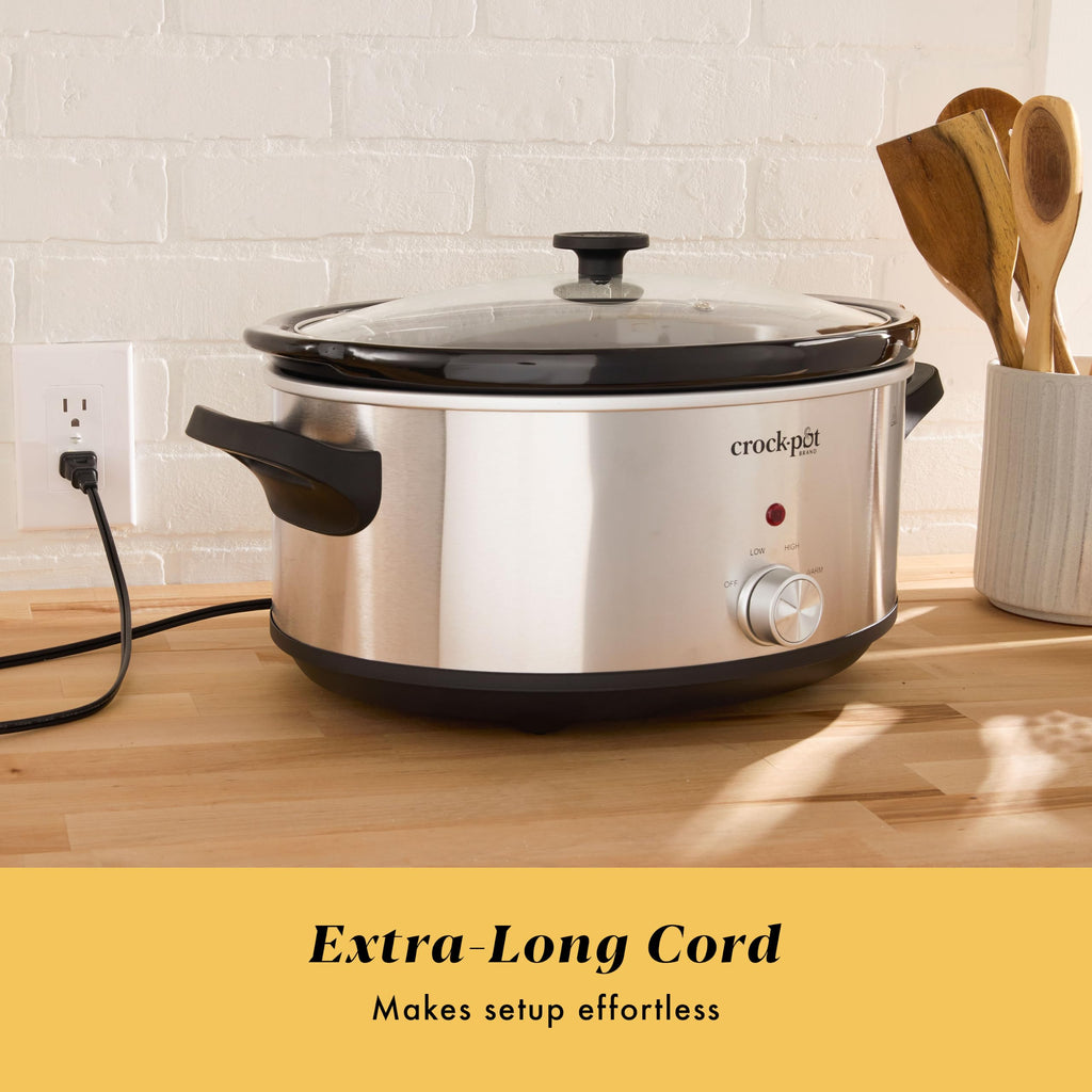 Crock-Pot 10QT Manual Slow Cooker, Stainless Steel