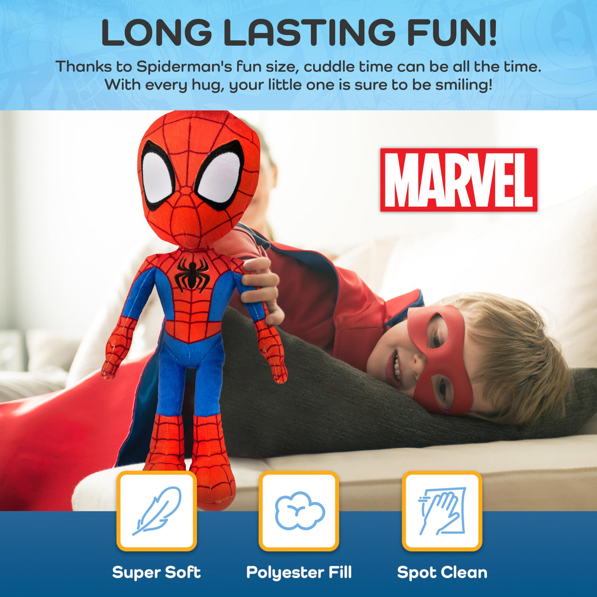 Marvel Spidey and His Amazing Friends Spiderman Plush Pillow Buddy, Red