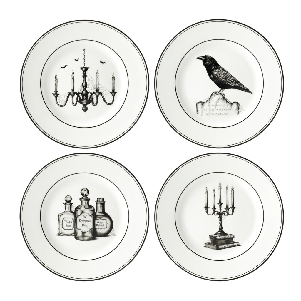 Lenox Vintage Halloween Porcelain Dessert Plates, Set of 4