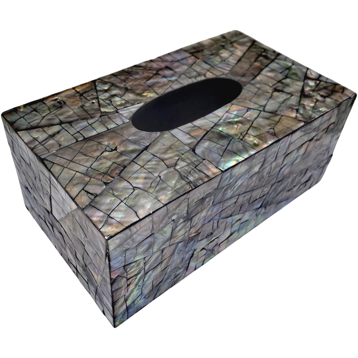 i-lan Rectangular Tissue Box Cover, 10 Inch Mother of Pearl Tissue Holder