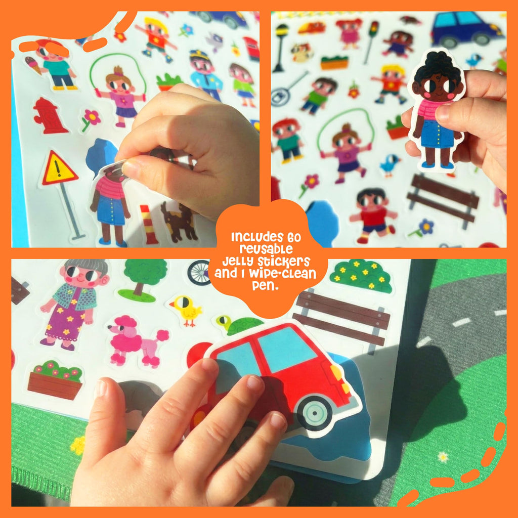 Stick4Ever Preschool Activity Book - Reusable Sticker Book for Toddlers 2-4 Years - Mess-Free Educational Travel Activity for Kids, Boys & Girls - No Mess Travel Toys & Road Trip Essentials