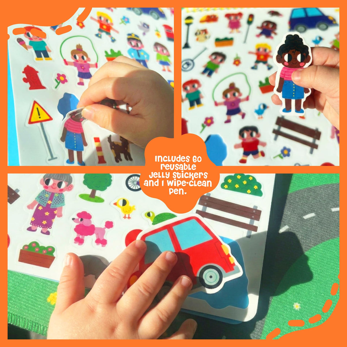 Stick4Ever Preschool Activity Book - Reusable Sticker Book for Toddlers 2-4 Years - Mess-Free Educational Travel Activity for Kids, Boys & Girls - No Mess Travel Toys & Road Trip Essentials