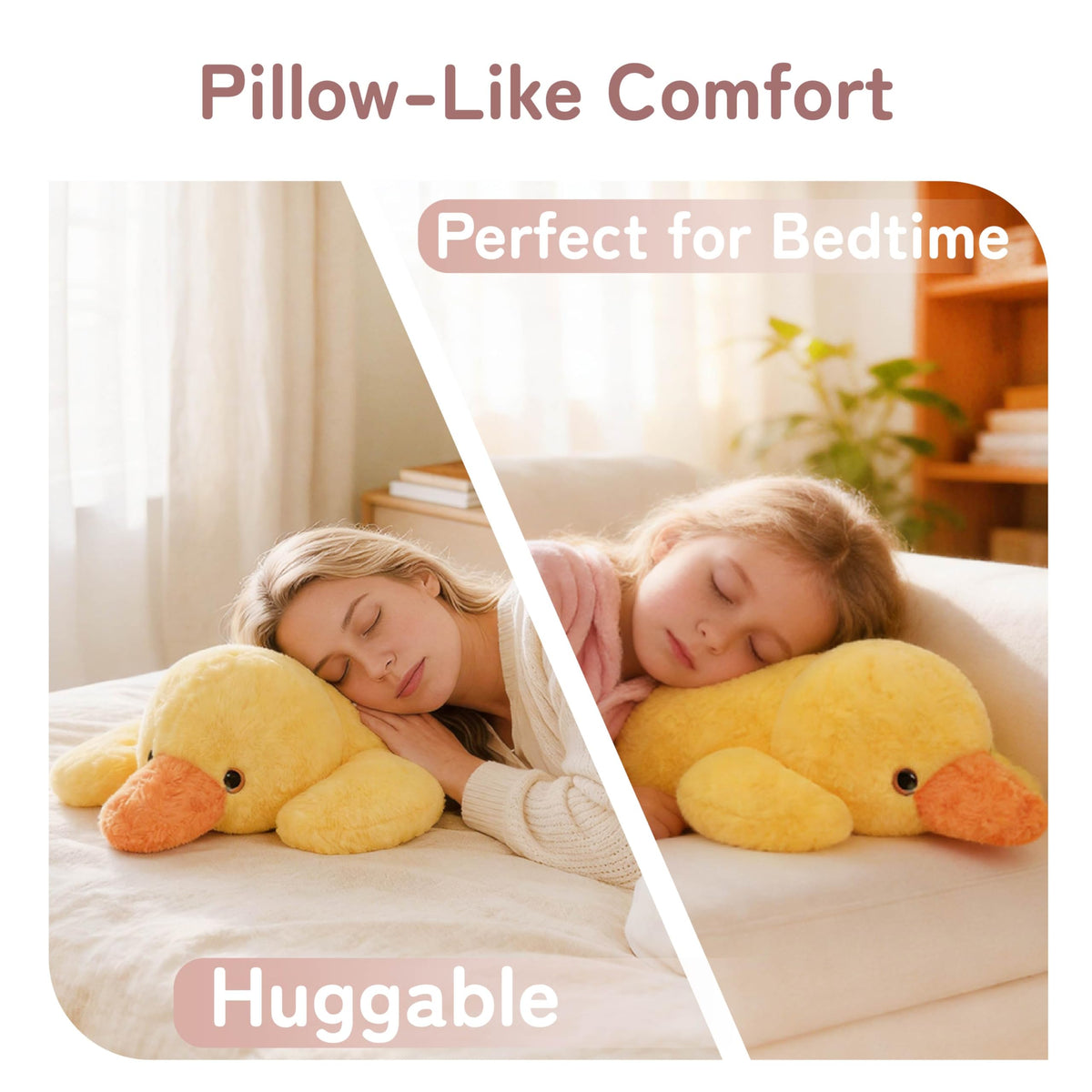 Niuniu Daddy Weighted Stuffed Animals, 20 in 3.3 lbs, Duck Plush Pillow