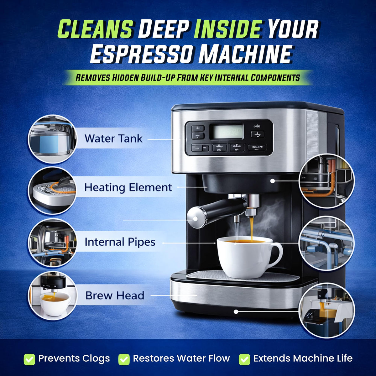 Coffee Maker Cleaner Tablets 25 Count, Coffee Machine Cleaner 1 Yr Supply