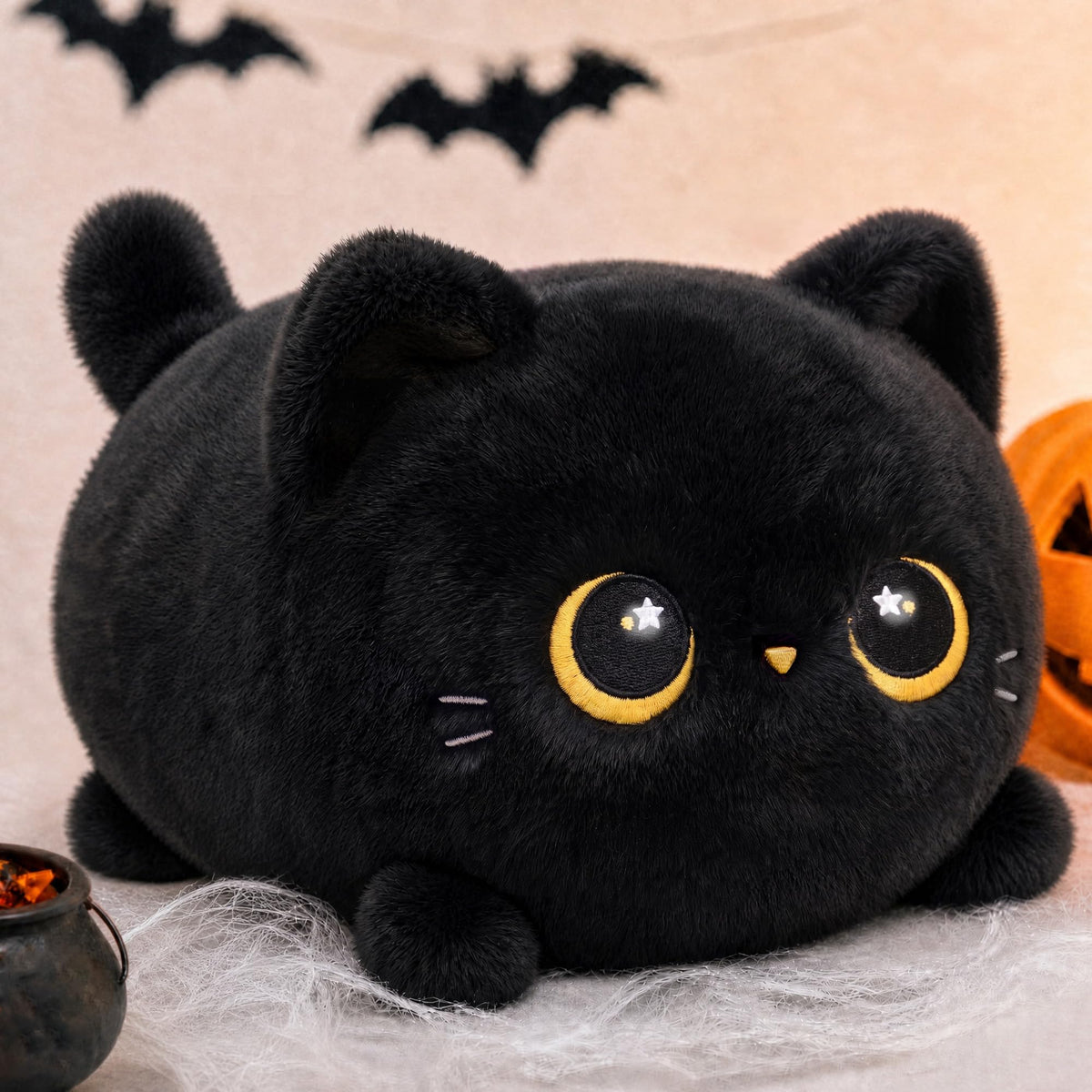 Mewaii Black Cat Plush Kawaii Plushies, Ultra-Soft Feel, 8 in