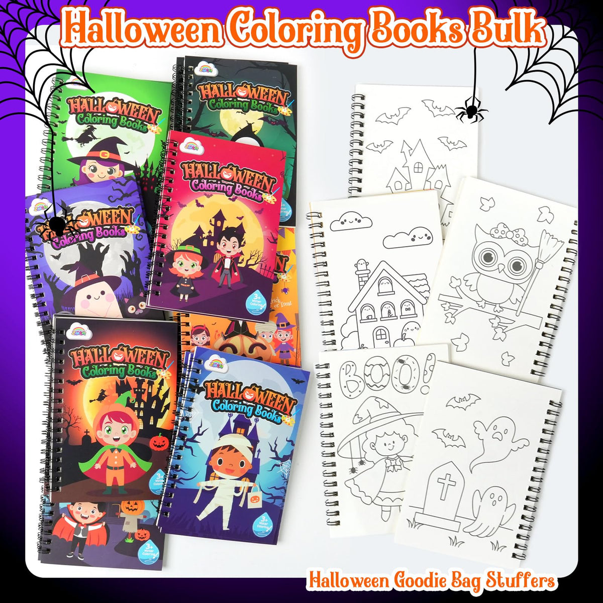 ZMLM 24 Pack Halloween Coloring Books - Halloween Party Favors for Kids 4-8