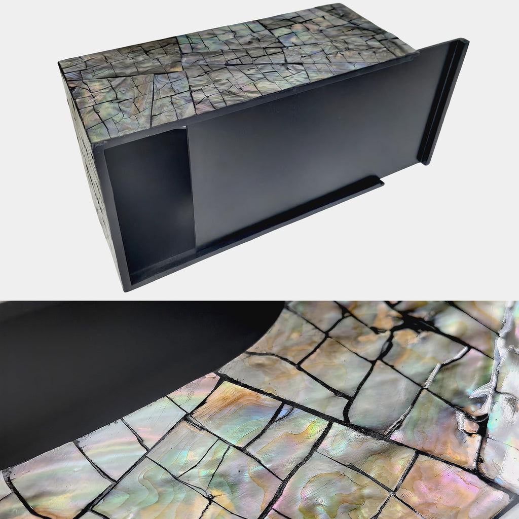 i-lan Rectangular Tissue Box Cover, 10 Inch Mother of Pearl Tissue Holder