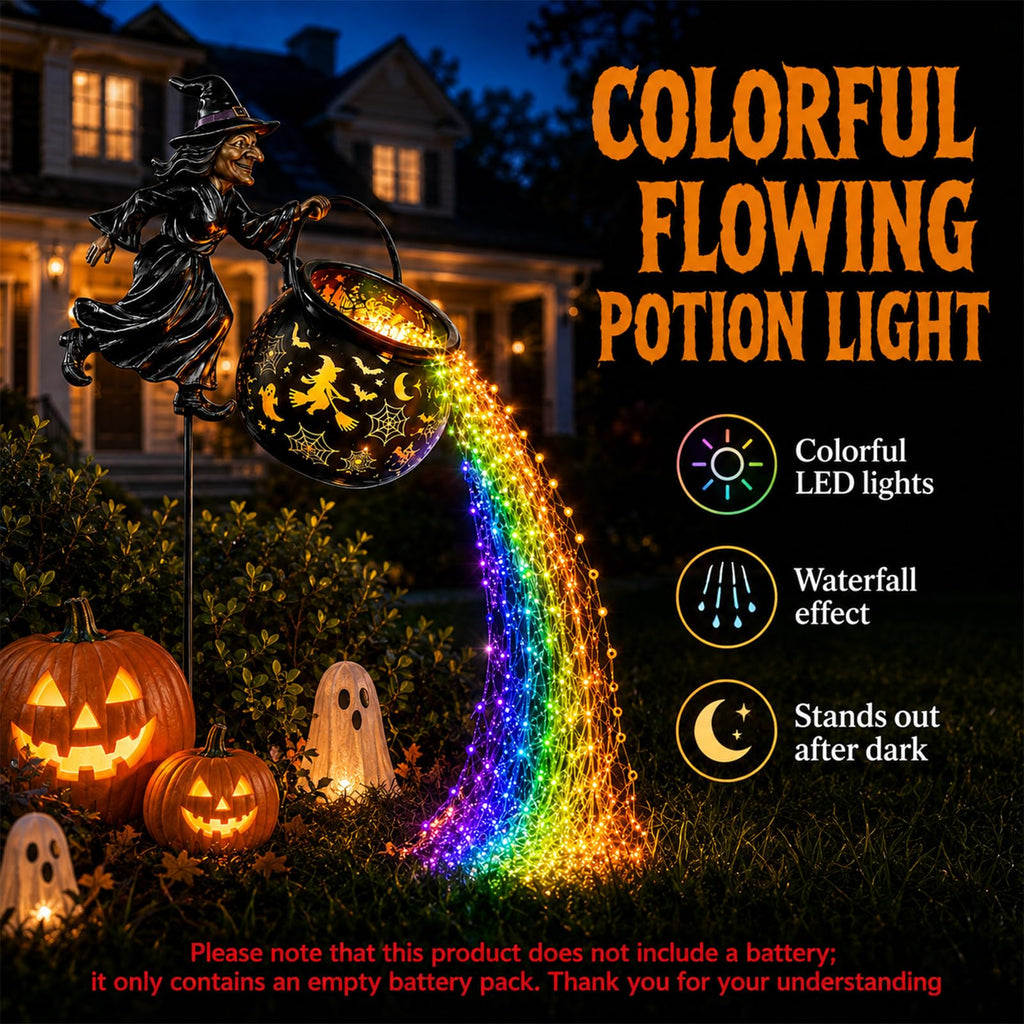 Halloween Witch Cauldron Garden Light, Halloween Decorations Outdoor