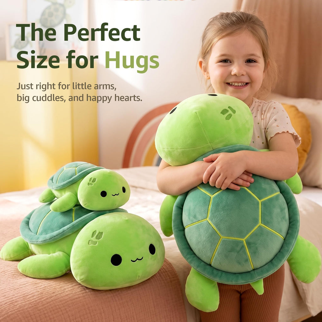 Onsoyours Sea Turtle Cute Plush, Green Soft Stuffed Animal Turtle Plush Pillow, Tortoise Kawaii Plushie Toy for Kids (Green Turtle, 13")