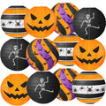 Halloween Paper Lanterns, 12 Pack, 8 Inch Hanging Party Decor, 4 Designs