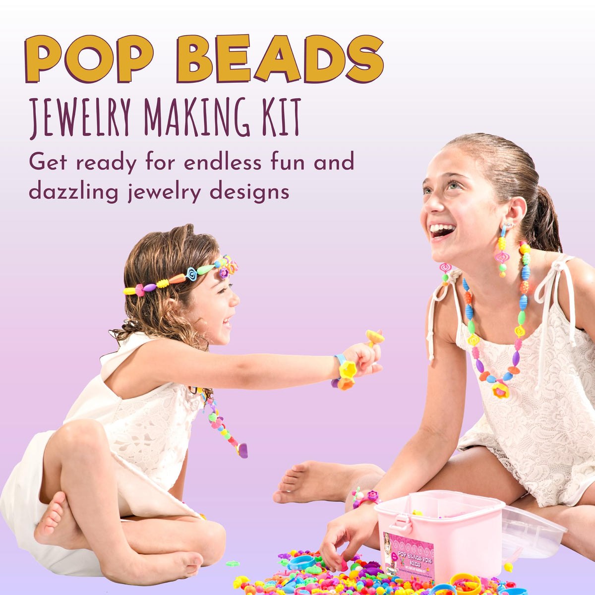 Orian Jewelry Making Kit for Girls, 550+ Pop Beads, Bracelet & Necklace