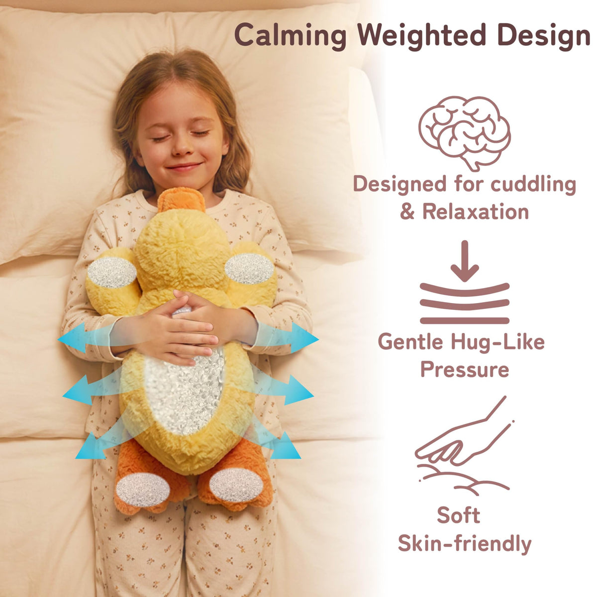 Niuniu Daddy Weighted Stuffed Animals, 20 in 3.3 lbs, Duck Plush Pillow