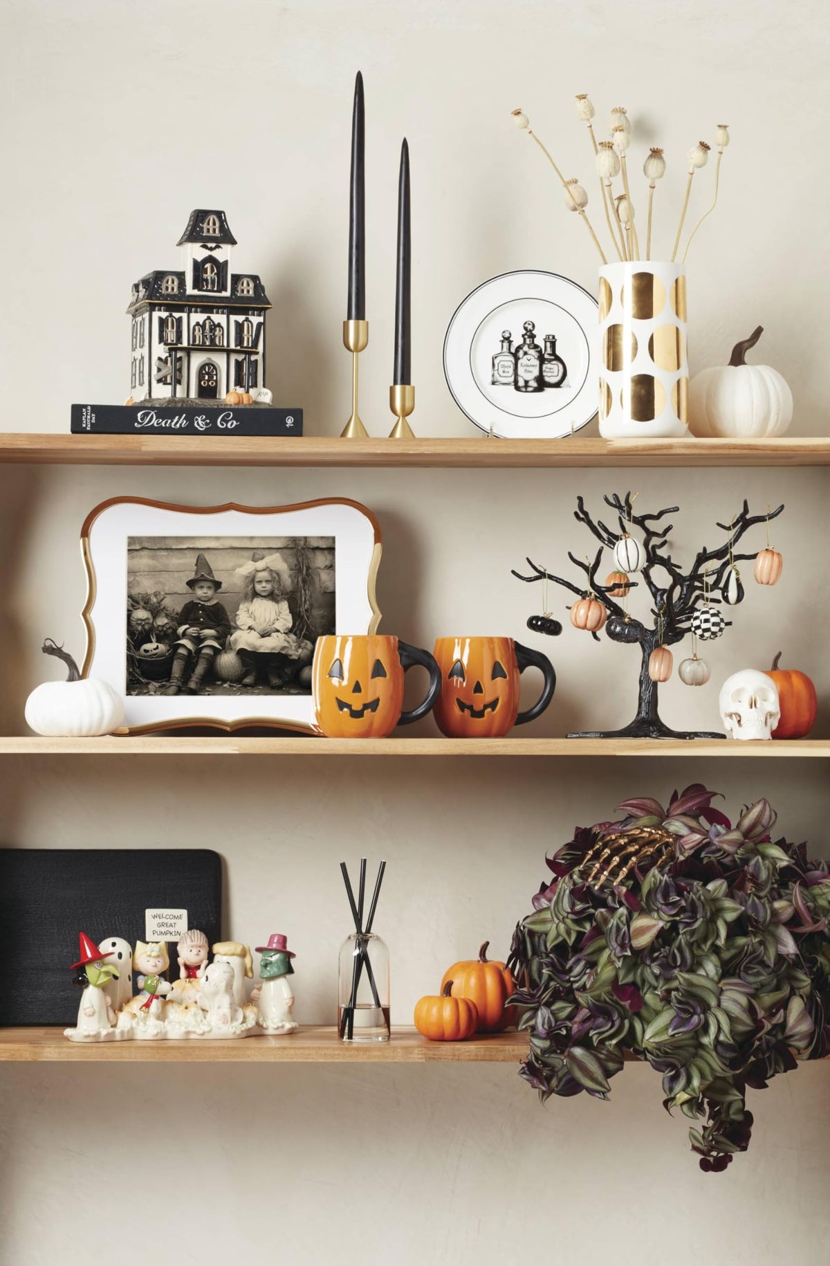 Lenox Halloween Figural Pumpkin Porcelain Mug Set for 4, 20oz