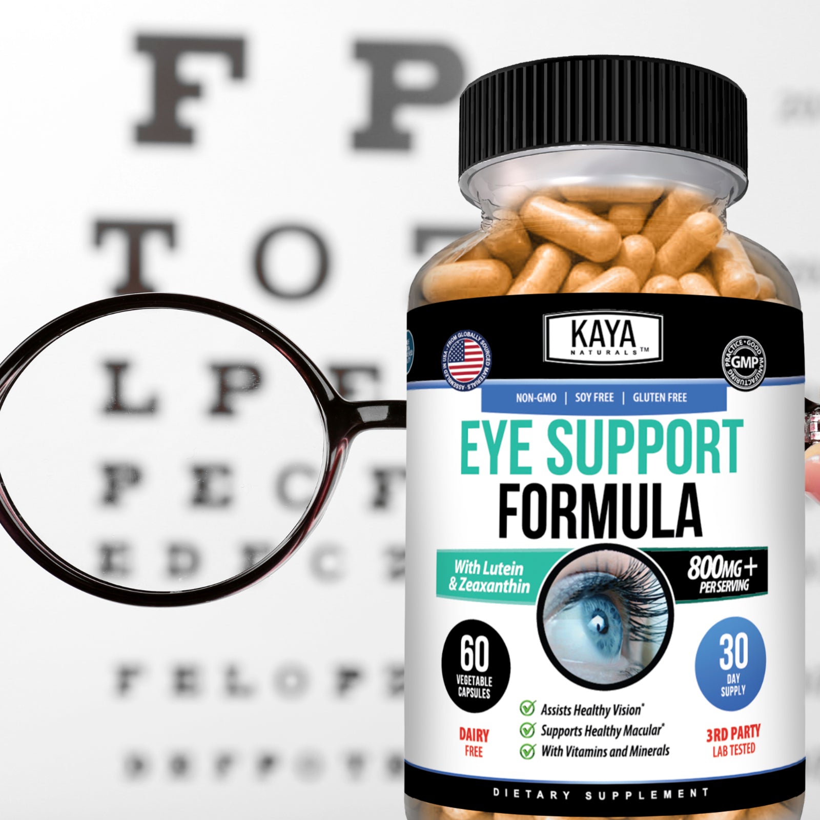 (2 Pack) Eye Health 60 Capsules, Lutein Zeaxanthin, Vision Health, Eye Support
