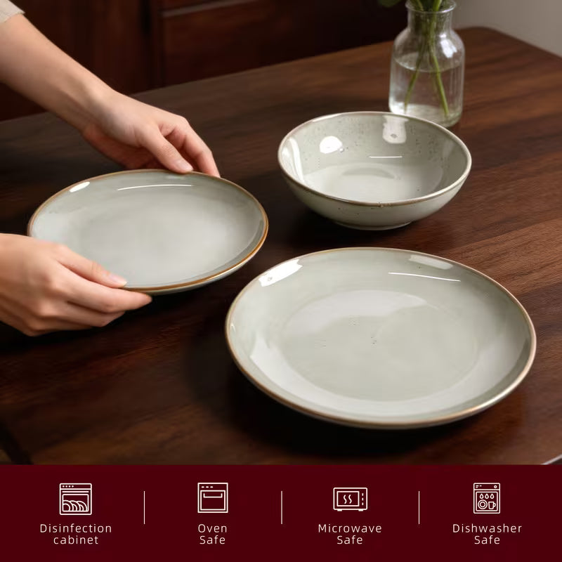 12-Piece Stoneware Dinnerware Set Service for 4