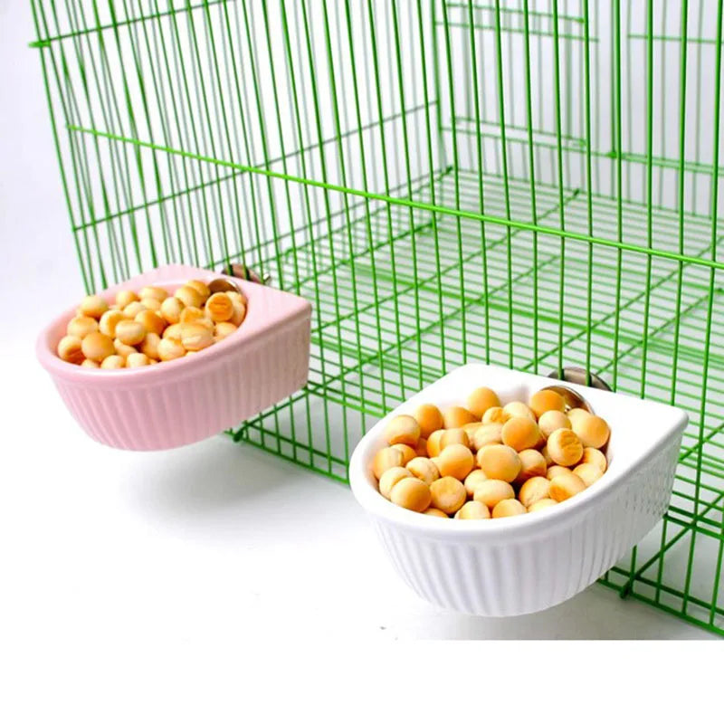 Hangable Ceramic Hamster Squirrel Food Feeder Small Pets Water Drinking Bowl Food Bowl Pets Hamster Cage Product Accessories