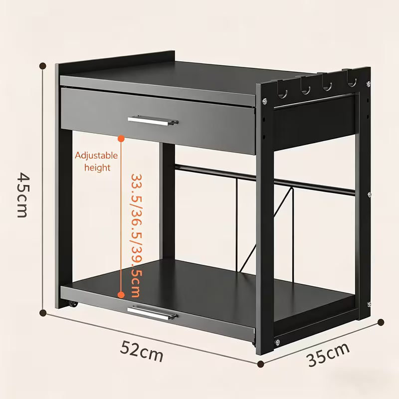 Multi-Functional Metal Microwave Countertop Storage Rack