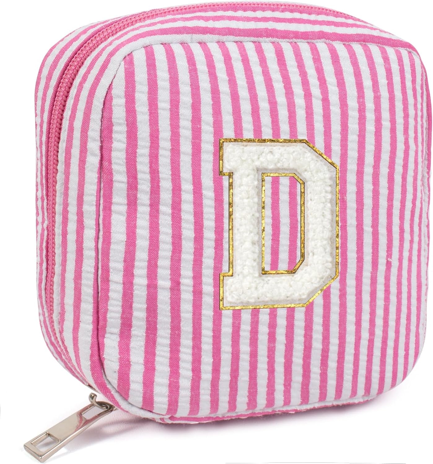Easter Basket Gifts for Girls Teen Girl - Pink Preppy Makeup Bag Best Friend Birthday Gifts Teacher Gifts for Women Wedding Gifts Bridesmaid Gifts Daughter Teacher Wife Gifts Teen Girl Gifts