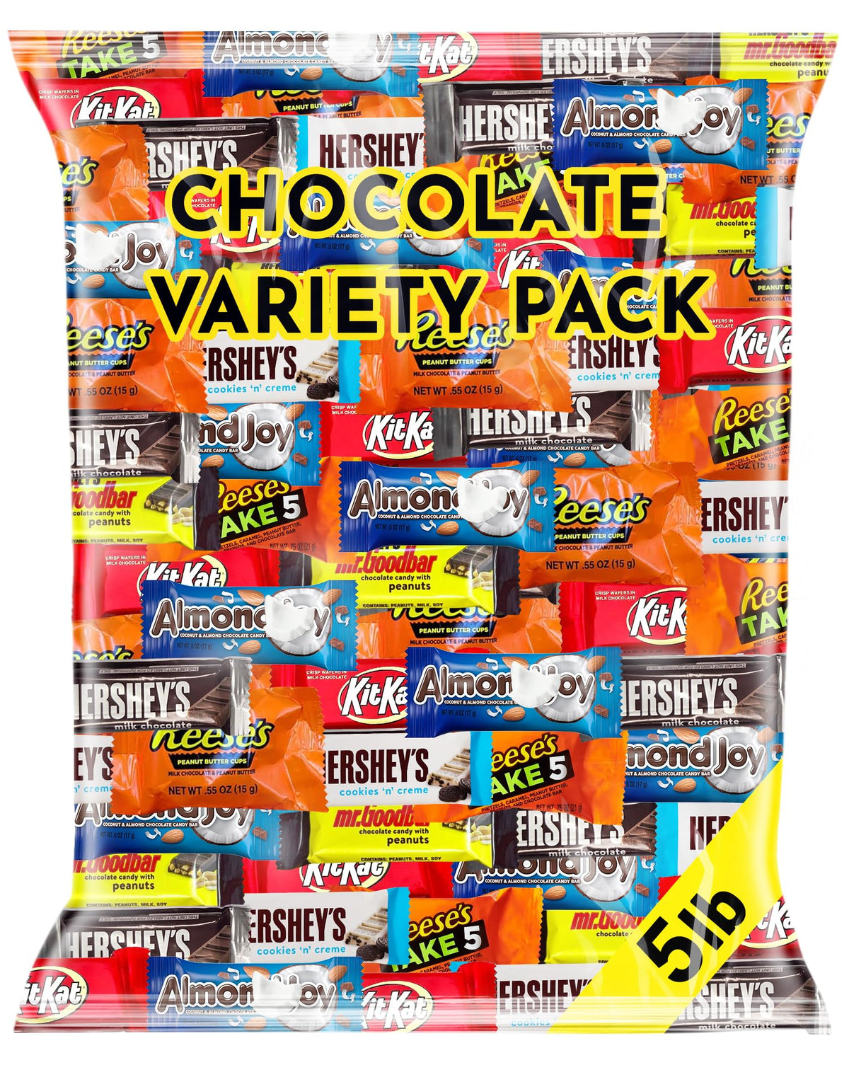 Halloween Bulk Candy Variety Pack 250 Ct, 5 lb - Fun Size Chocolate Bars
