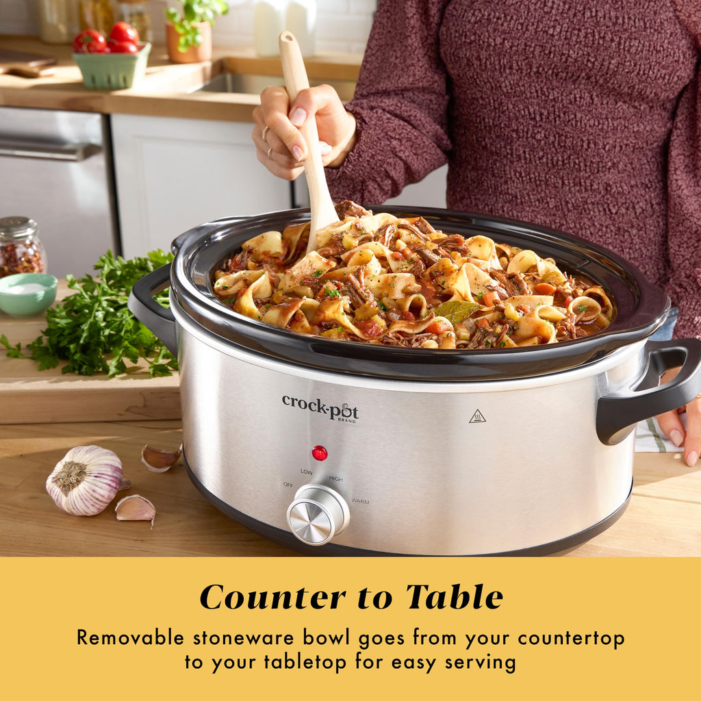 Crock-Pot 10QT Manual Slow Cooker, Stainless Steel