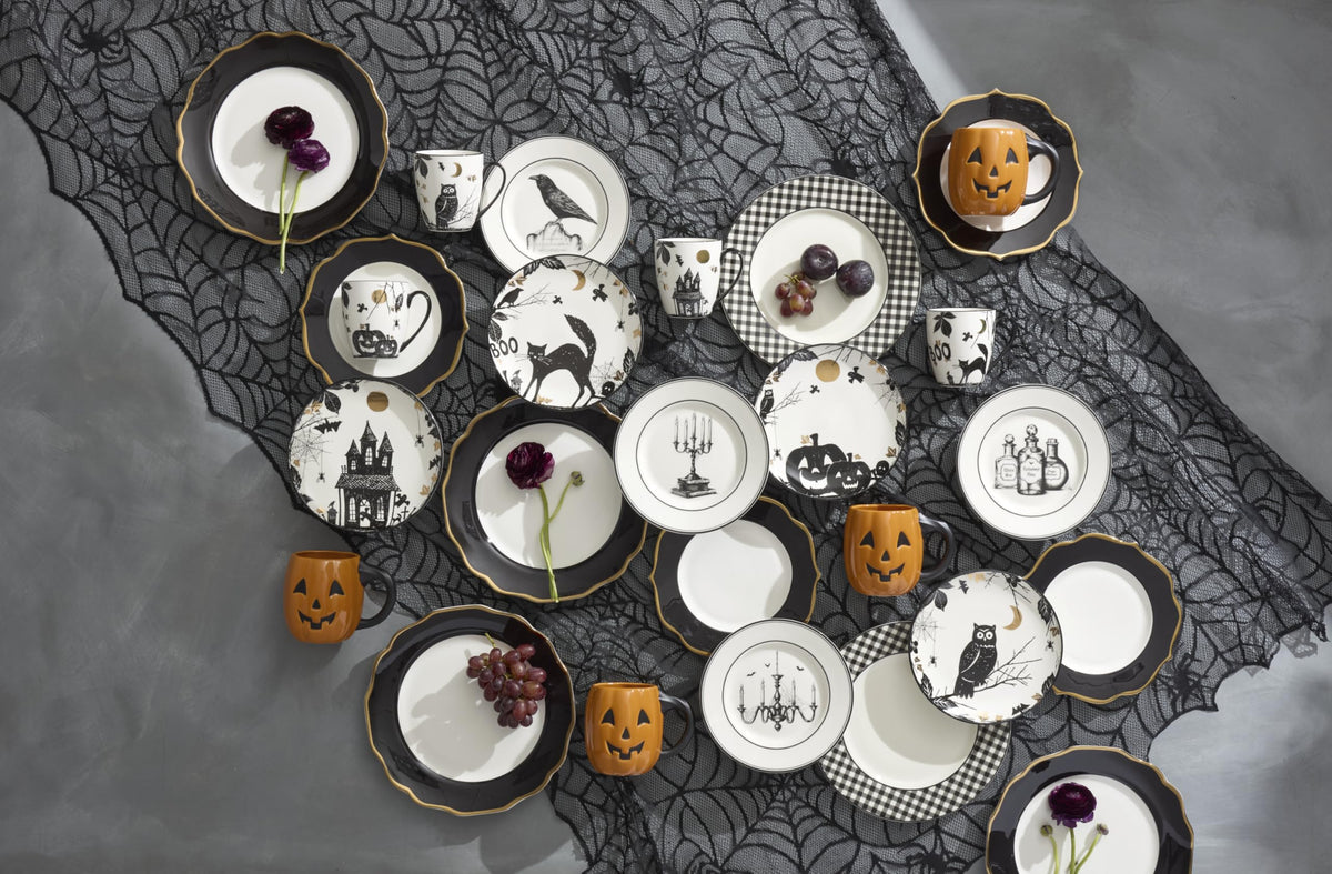 Lenox Vintage Halloween Porcelain Dessert Plates, Set of 4
