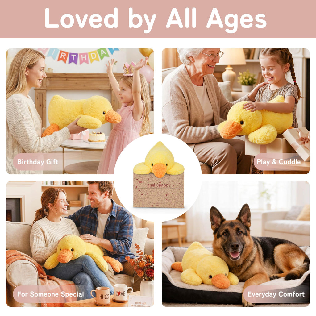 Niuniu Daddy Weighted Stuffed Animals, 20 in 3.3 lbs, Duck Plush Pillow