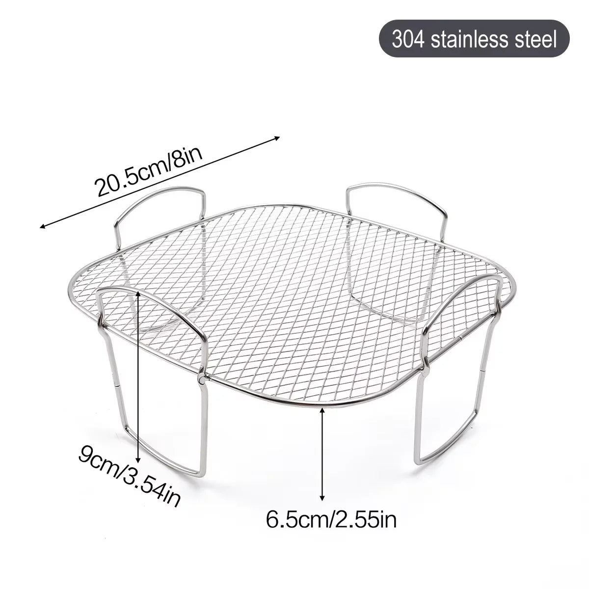 Square Air Grill Rack Basket for Cosori 5.5L 6.4L/ Proscenic 5.5L/Tefal 6.5L/Tristar 6L Phi/ Ninja Foodi Grill