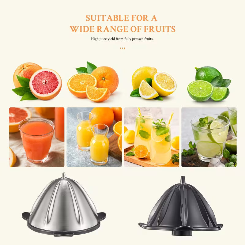 Electric Citrus Juicer Squeezer with Interchangeable Cones