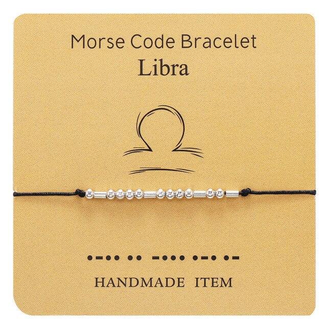 Bracelet Morse Code Braided Charm Bracelets For Women Men Jewelry Silver Adjustable Inspirational Morse Code Beads With Cord Handmade Wrap Bracelet Secret Message Jewelry Gifts For Her