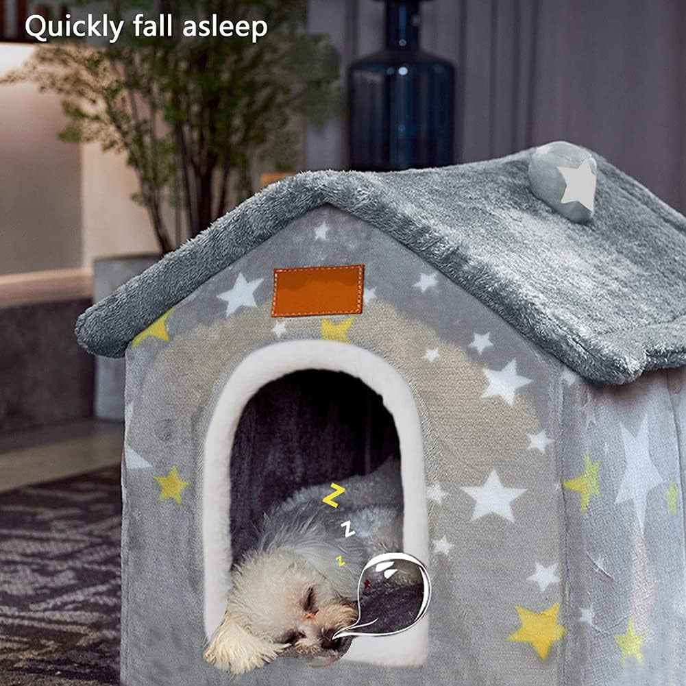 Indoor Dog House Bed Memory Foam Foldable Washable Small Medium Large