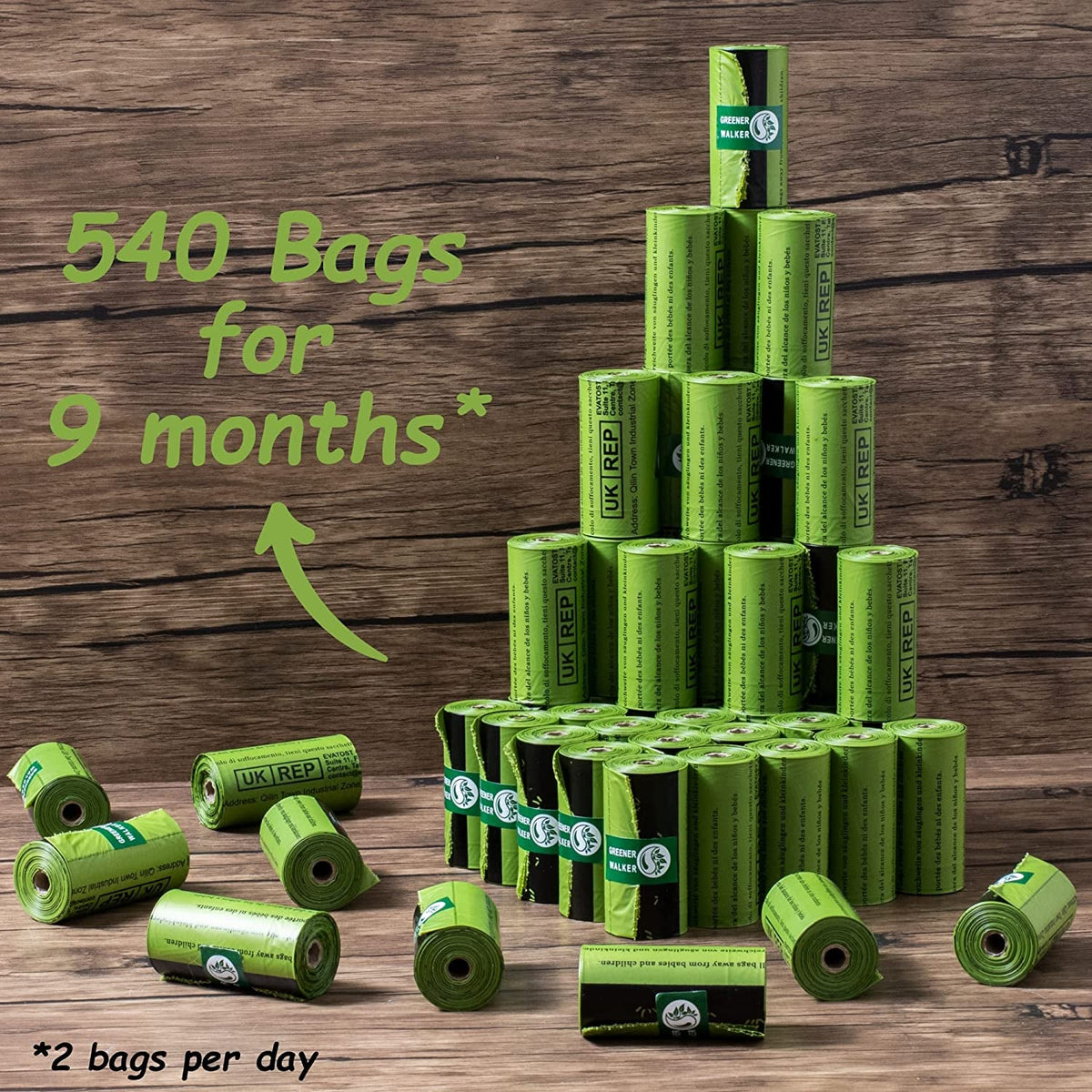 540 Count Extra Thick Leak Proof Dog Poop Bags Refill Rolls