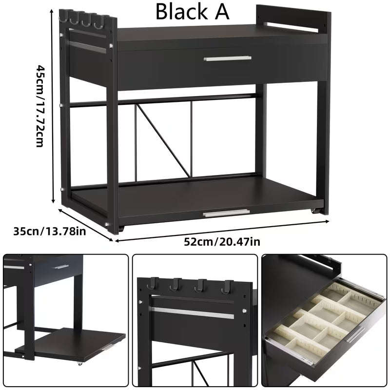 Multi-Functional Metal Microwave Countertop Storage Rack