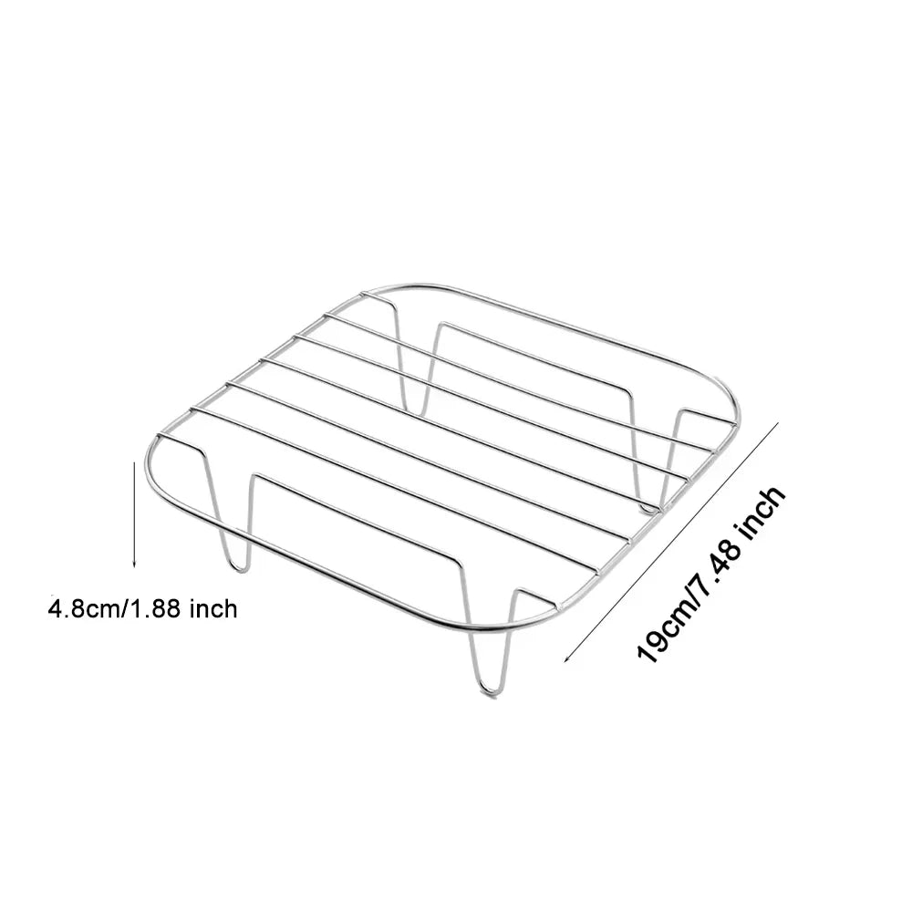 Square Air Grill Rack Basket for Cosori 5.5L 6.4L/ Proscenic 5.5L/Tefal 6.5L/Tristar 6L Phi/ Ninja Foodi Grill