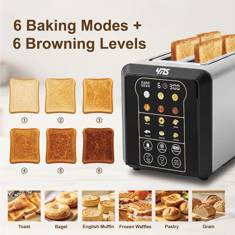 4-Slice Automatic Lift Smart Toaster with LCD Display