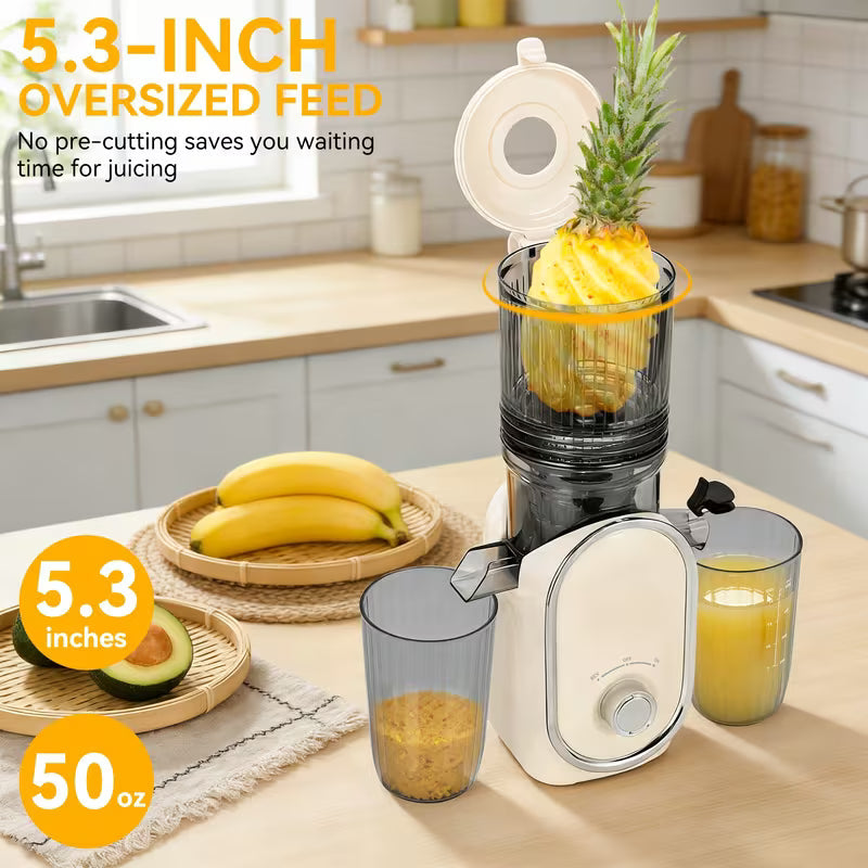 5.2-Inch Cold Press Juicer and Blender with Wide Chute