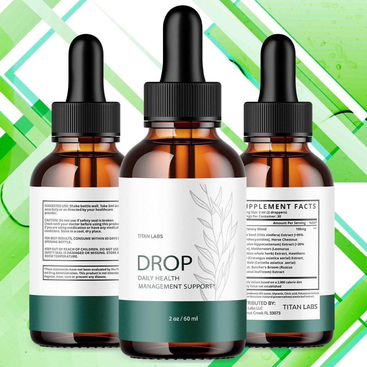 (5 Pack) Drop Daily Health Drops Advanced Health & Fitness Formula 150 Servings