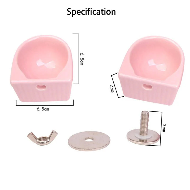 Hangable Ceramic Hamster Squirrel Food Feeder Small Pets Water Drinking Bowl Food Bowl Pets Hamster Cage Product Accessories