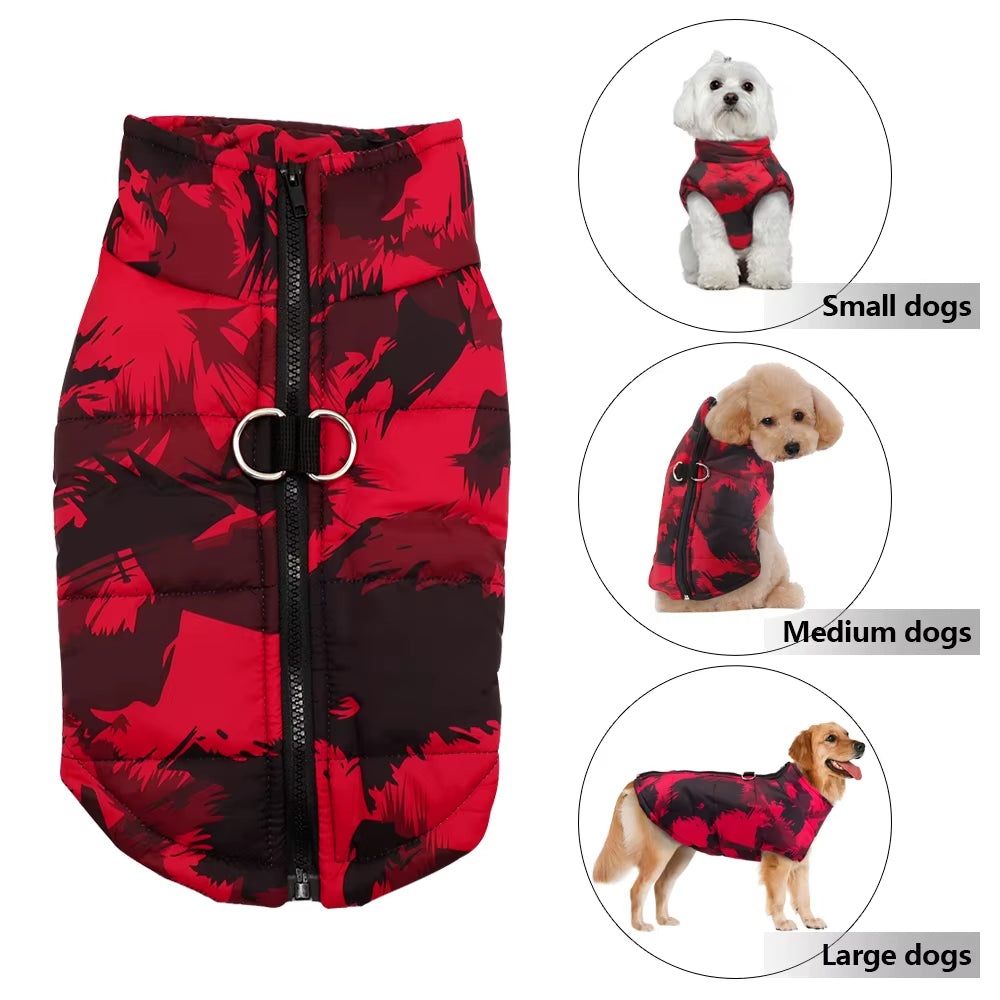 Winter Pet Dog Clothes French Bulldog Pet Warm Jacket Coat Waterproof Dog Clothing Outfit Vest for Small Medium Large Dogs