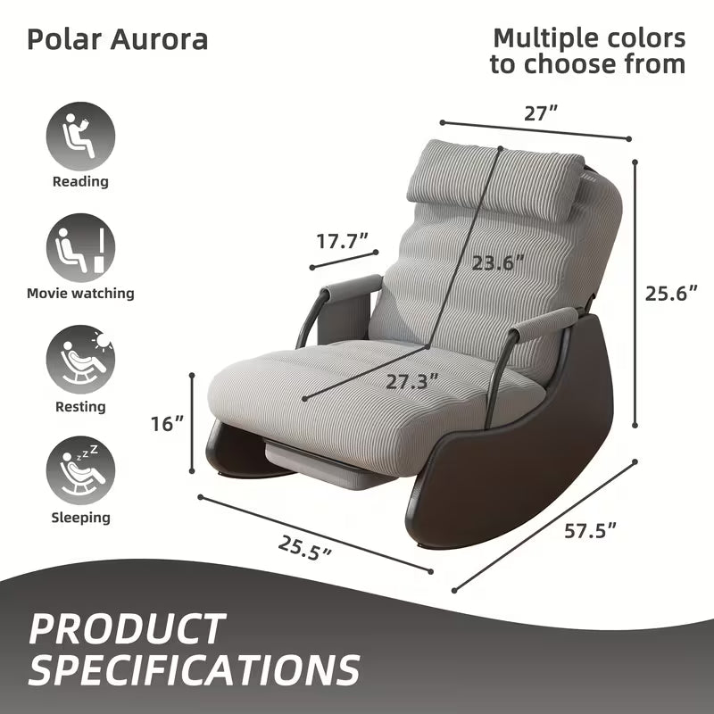 Corduroy Nursery Glider Rocking Chair with Cushioned Seat