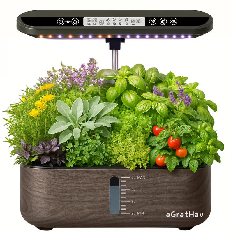 1.32 Gal 14-Plant Indoor Hydroponic Growing Kit with LED Grow Light