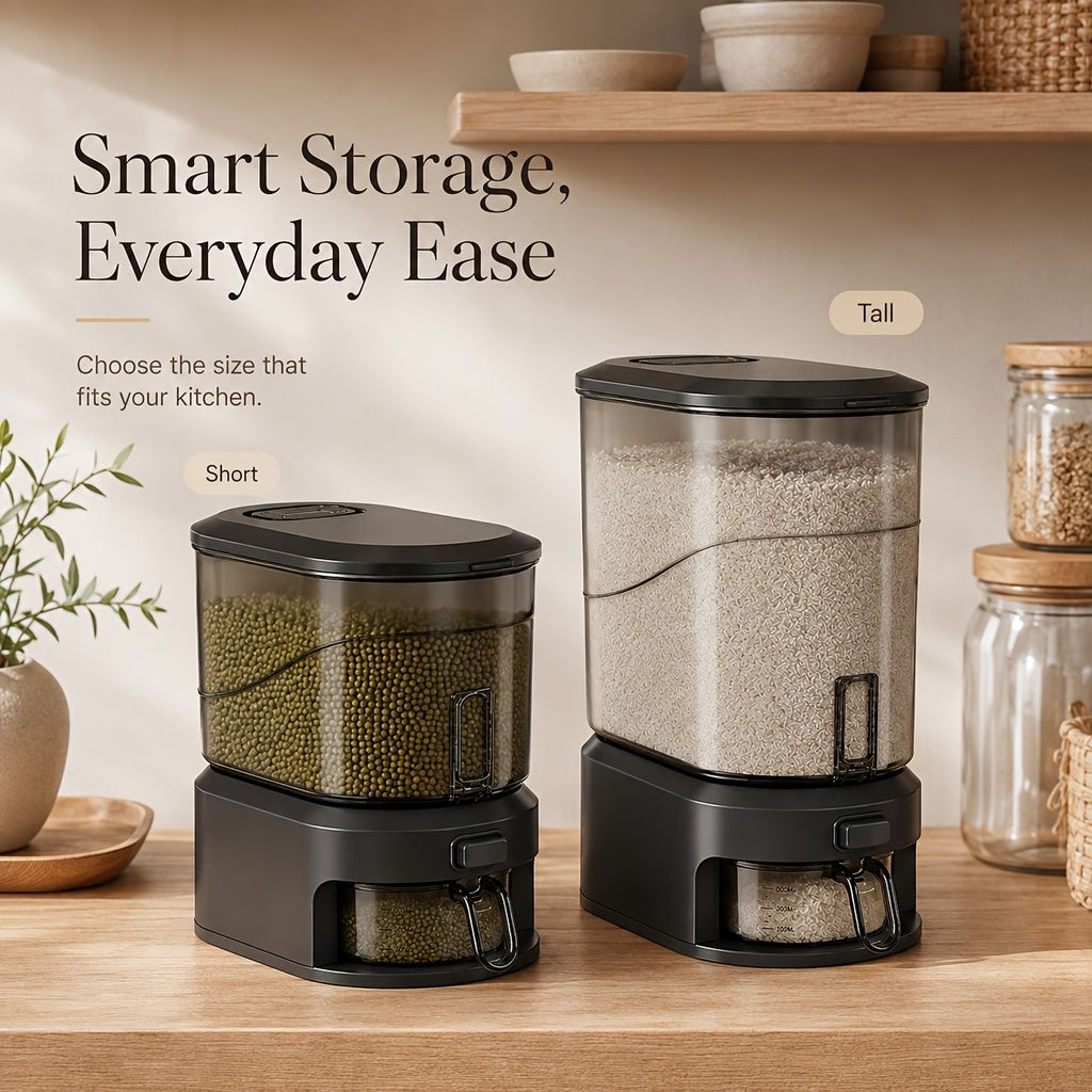 Press-Type Quantitative Rice Dispenser and Storage Box