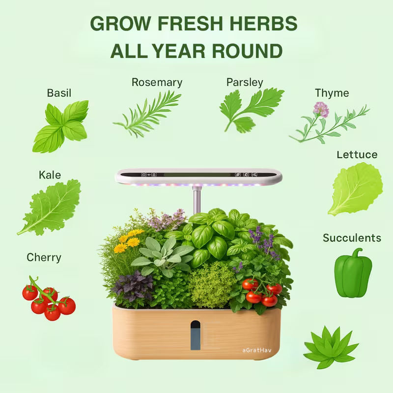 1.32 Gal 14-Plant Indoor Hydroponic Growing Kit with LED Grow Light