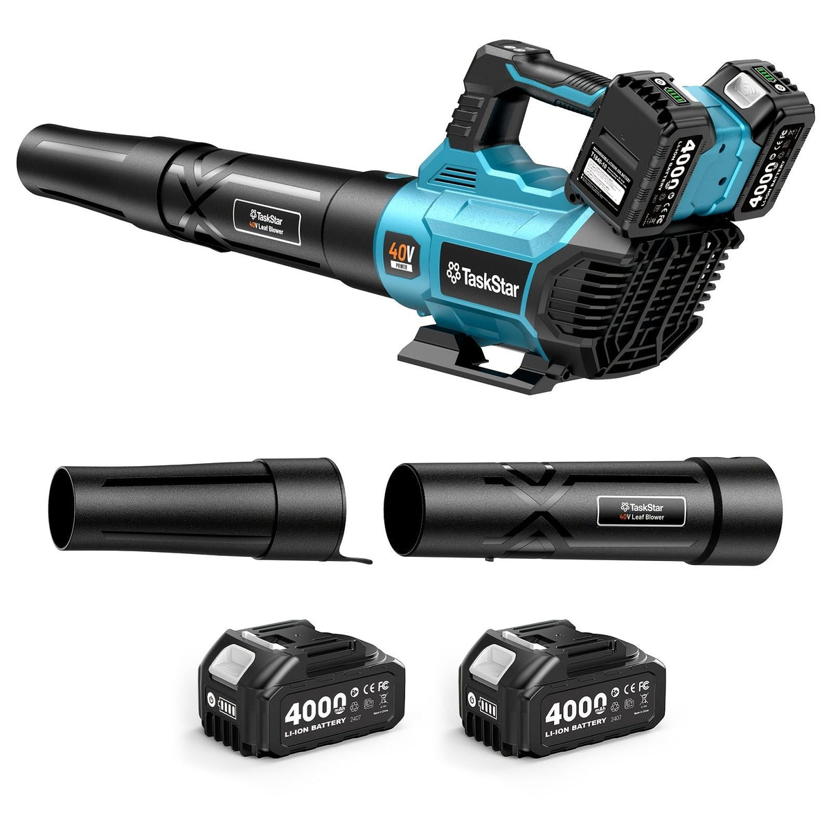 550 CFM Cordless Leaf Blower with 2 Batteries and Charger